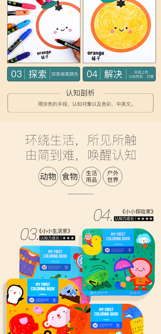 joan miro children and baby my first coloring books with story and vacabulary learning 宝宝儿童画画绘画本学习词汇与故事